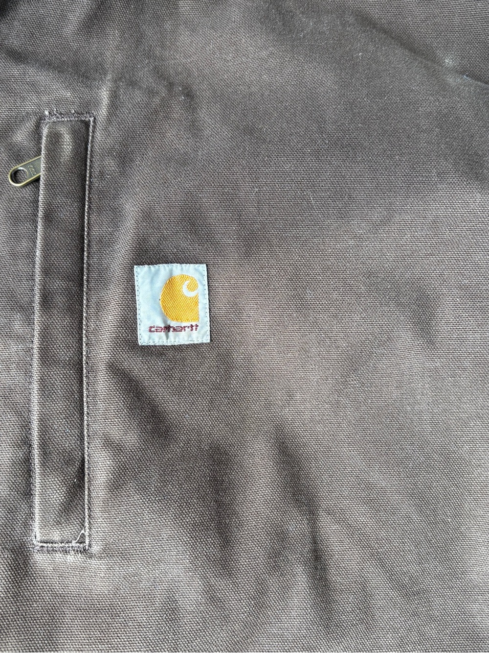 Carhartt Brown Duck Workwear Vintage Jacket with Zip Front (worn just right)